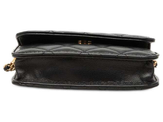 Pouch Chanel Black Mini CC Quilted Lambskin Pearl Crush con catena Nero - vista 3