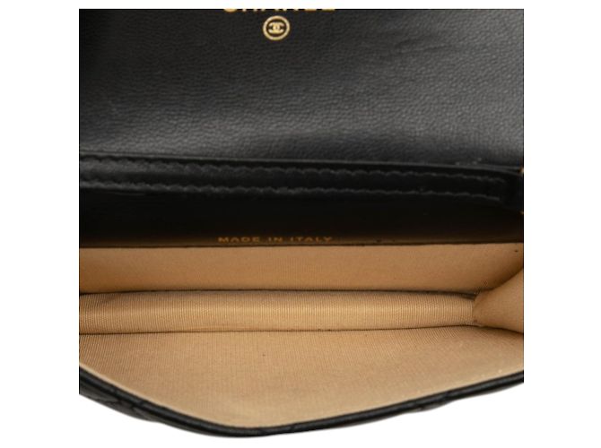 Pouch Chanel Black Mini CC Quilted Lambskin Pearl Crush con catena Nero - vista 4