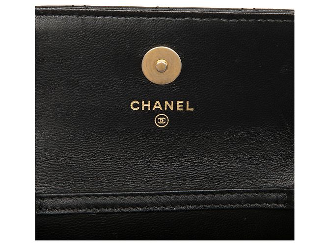 Pouch Chanel Black Mini CC Quilted Lambskin Pearl Crush con catena Nero - vista 5