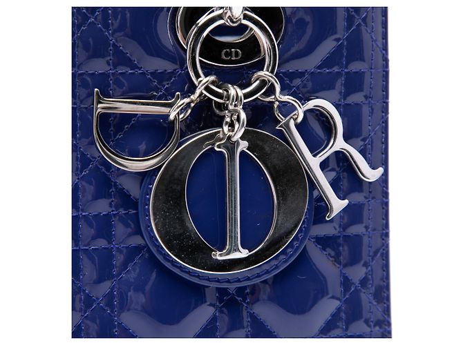 Dior Blue Medium Patent Cannage Lady Dior - vista 5