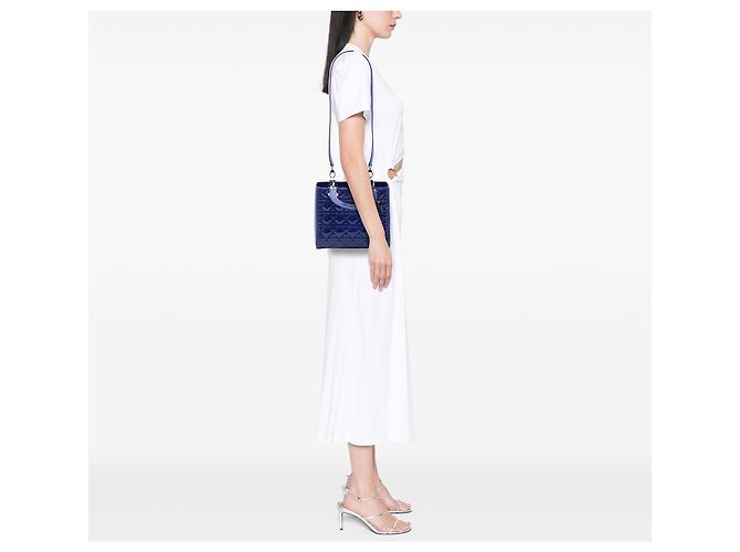 Dior Blue Medium Patent Cannage Lady Dior - vista 6