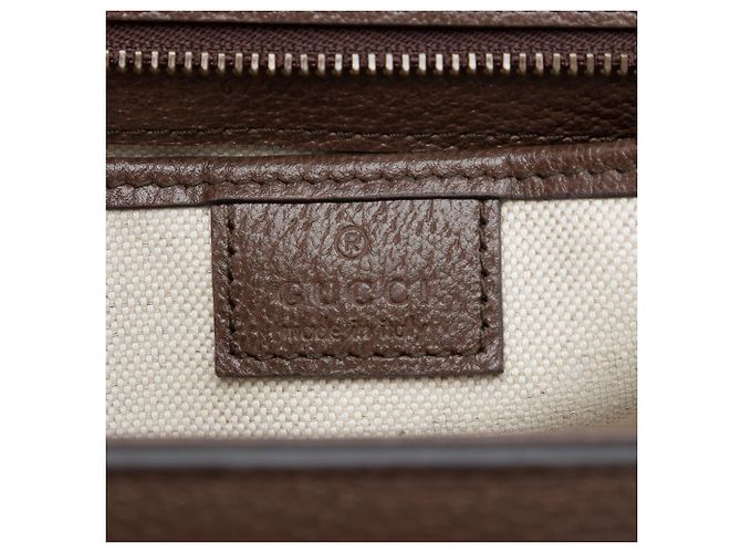 Bamboo Gucci 1947 Top Handle Bag aus beigem Jumbo GG Canvas mit Bambus und Web - Ansicht 5