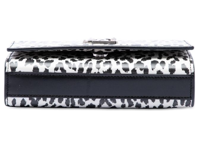 Saint Laurent White Small Calfskin Leopard Print Monogram Kate Crossbody Bianco - vista 3