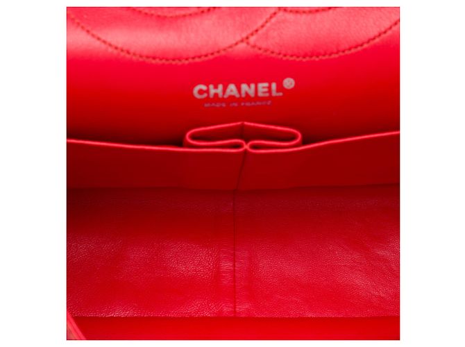 Chanel Red Quilted Crinkled Patent Reissue 2.55 Double Flap 227 Rosso - vista 4
