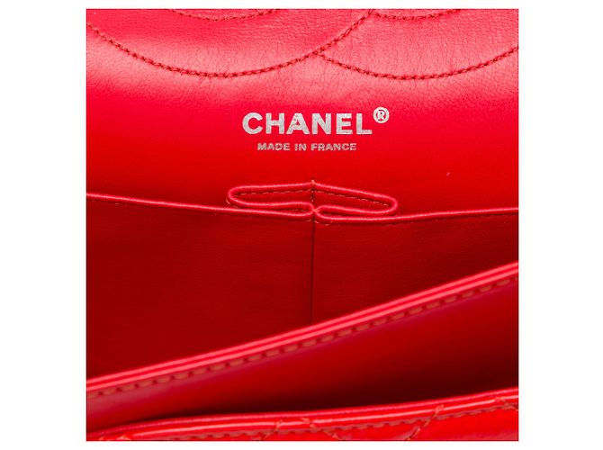 Chanel Red Quilted Crinkled Patent Reissue 2.55 Double Flap 227 Rosso - vista 5