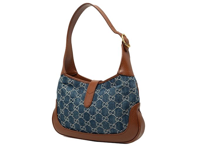 Gucci Borsa a tracolla Jackie 1961 Small in denim blu GG - vista 2