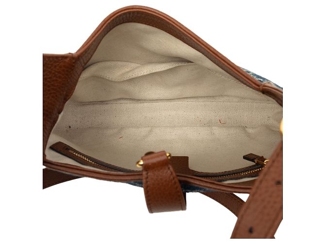 Gucci Borsa a tracolla Jackie 1961 Small in denim blu GG - vista 4