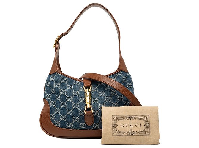 Gucci Borsa a tracolla Jackie 1961 Small in denim blu GG - vista 7