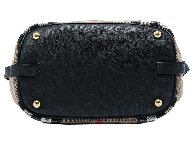 Borsa Hobo Sycamore Burberry Brown Medium Mega Check in tela e pelle Marrone Marrone chiaro - vista 3