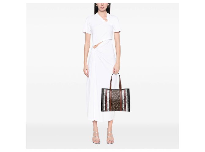 Burberry Brown TB Monogram E Canvas Stripe Book Tote Braun - Ansicht 6