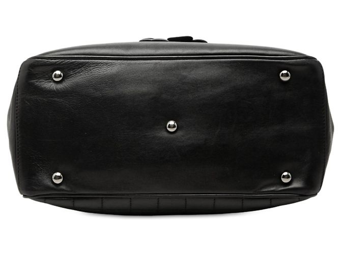 Sac Tote Chanel Black CC Choco Bar en agneau avec Camélia No 5 Noir - vue 3