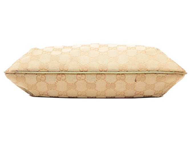 Borsa a tracolla Gucci in tela GG beige con fascia Web - vista 3