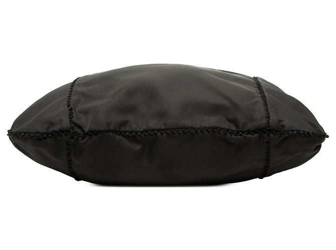 Borsa Hobo Prada in Tessuto nera con manico di perle Nero - vista 3
