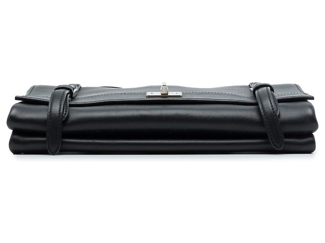 Double Borsa a tracolla Prada Black Lux Calf con patta doppia Nero - vista 3