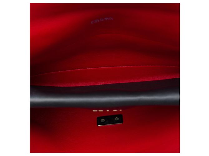 Double Borsa a tracolla Prada Black Lux Calf con patta doppia Nero - vista 4