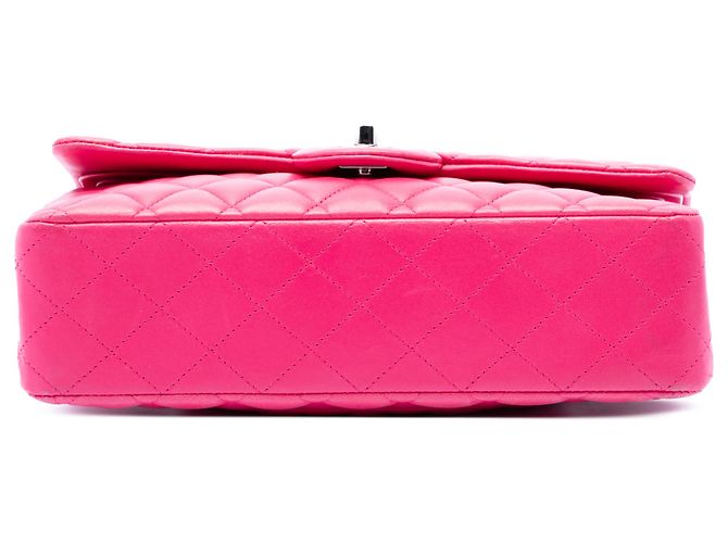 Chanel Pink Medium Classic Lambskin Double Flap Rosa - vista 3