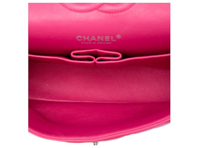 Chanel Pink Medium Classic Lambskin Double Flap Rosa - vista 4