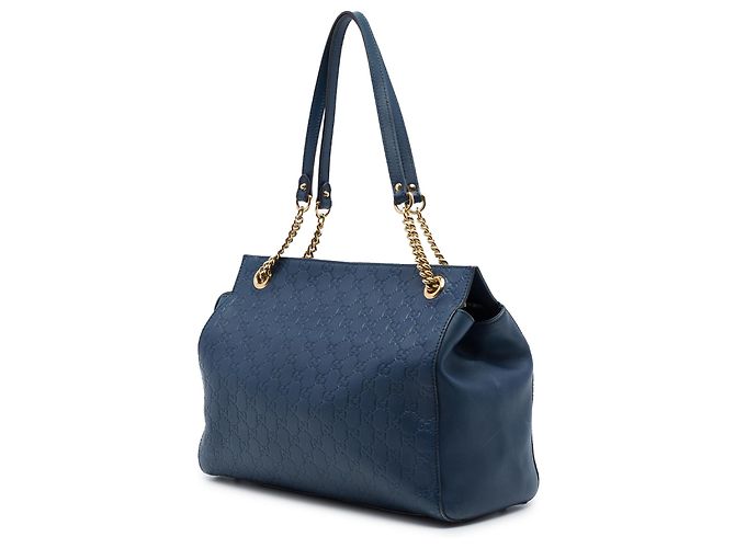 Tote Gucci Blue Medium Guccissima Soft Signature Blu scuro - vista 2