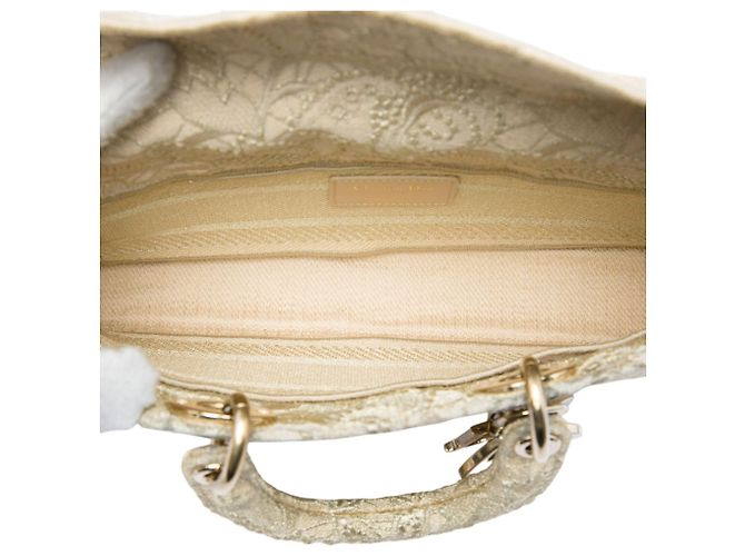 Dior Beige Medium Embroidered Lace 3D Macrame Lady D Joy - vista 4