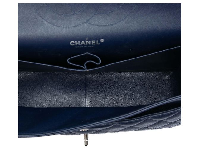 Chanel Blue Jumbo Classic Caviar Double Flap Blu scuro - vista 4
