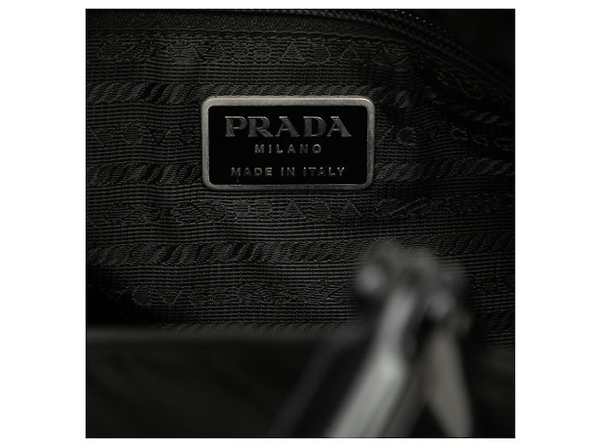 Tote Prada Shopper aus schwarzem Tessuto mit Griffen aus Resin - Ansicht 5