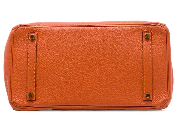 Hermès Orange Togo Birkin Retourne 35 Arancione - vista 3