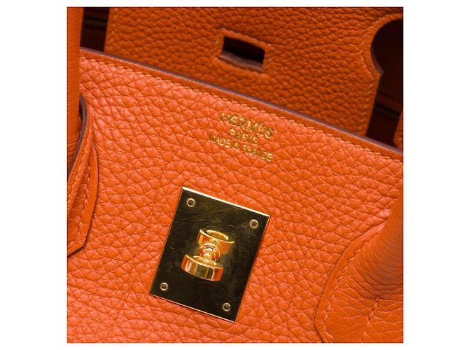 Hermès Orange Togo Birkin Retourne 35 Arancione - vista 5