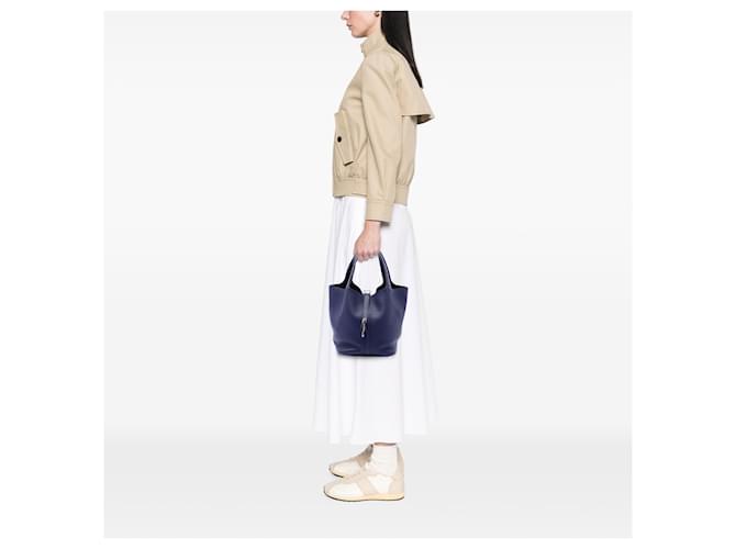 Hermès Blue Clemence Picotin Lock 22 - vista 6