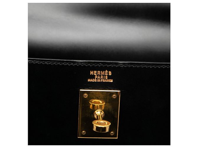 Hermès Black Box Calf Kelly Sellier 32 Nero - vista 5