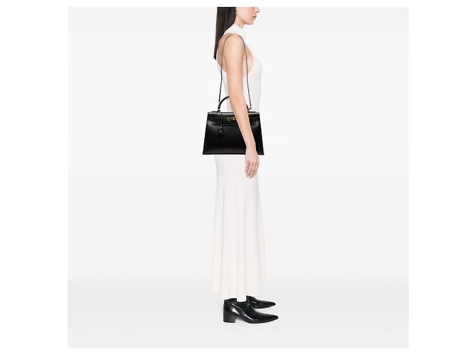 Hermès Black Box Calf Kelly Sellier 32 Nero - vista 6