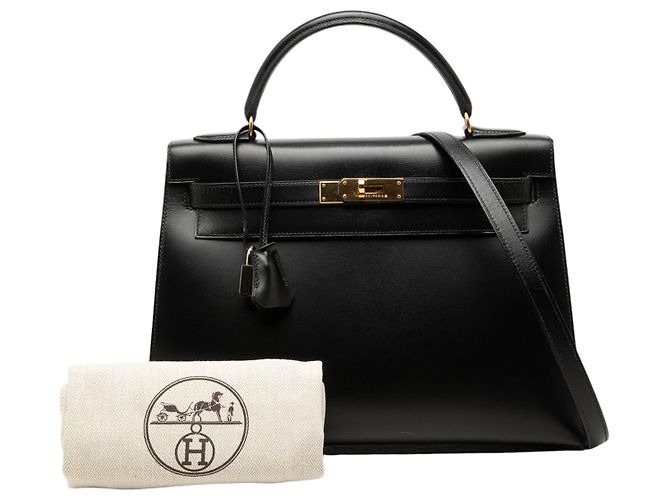 Hermès Black Box Calf Kelly Sellier 32 Nero - vista 7