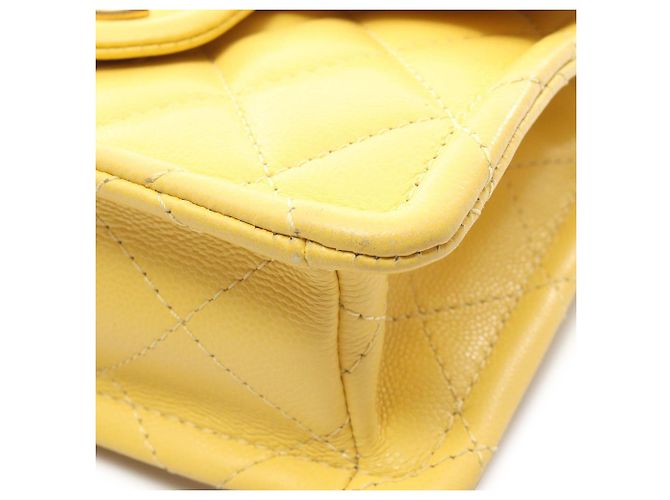 Chanel Yellow Mini Quilted Caviar Sweet Flap Giallo - vista 10