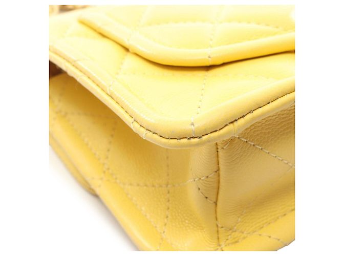 Chanel Yellow Mini Quilted Caviar Sweet Flap Giallo - vista 12