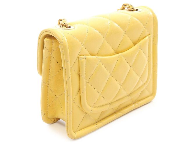 Chanel Yellow Mini Quilted Caviar Sweet Flap Giallo - vista 2