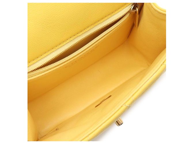 Chanel Yellow Mini Quilted Caviar Sweet Flap Giallo - vista 3
