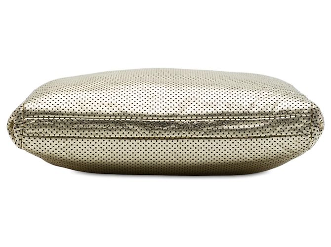 Borsa Drill Chanel in vitello metallizzato craquelé traforato oro D'oro - vista 3