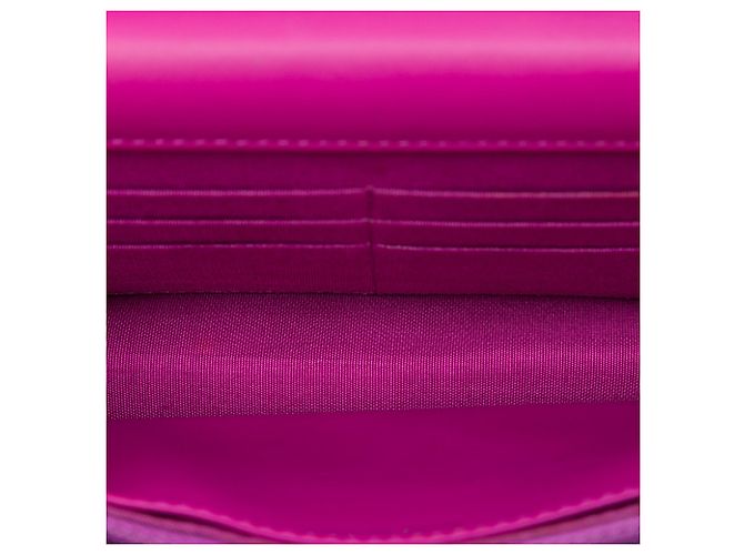 Chanel CC Wallet On Chain aus rosa Lackleder, diamantgesteppt Pink - Ansicht 4