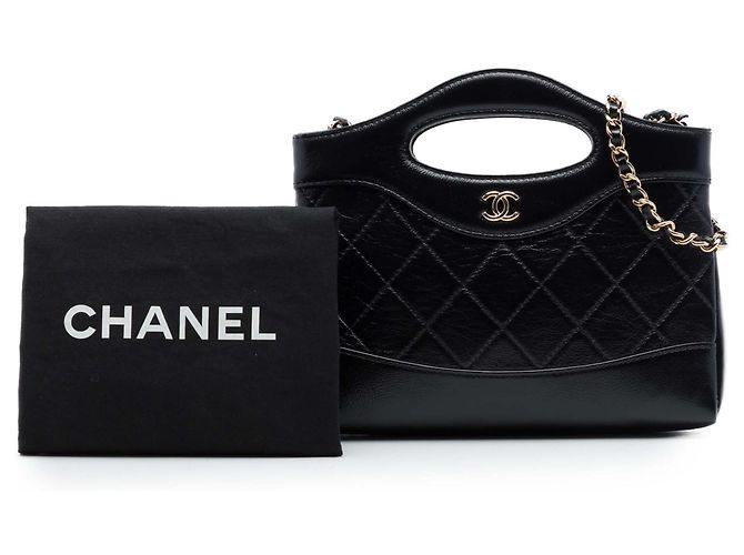 Borsa Shopping 31 Chanel in vitello lucido matelassé Nano Nero - vista 7