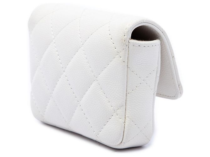 Borsa cintura a catena Chanel White Quilted Caviar Twist Your Buttons Flap Bianco - vista 2