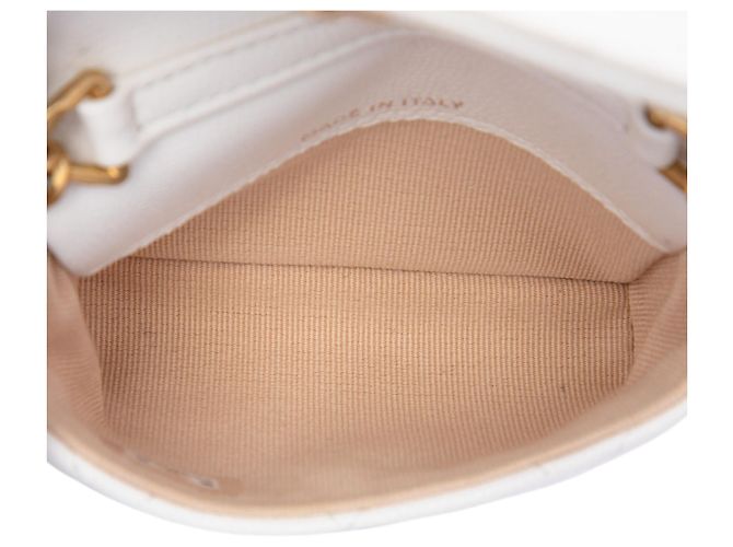 Borsa cintura a catena Chanel White Quilted Caviar Twist Your Buttons Flap Bianco - vista 4