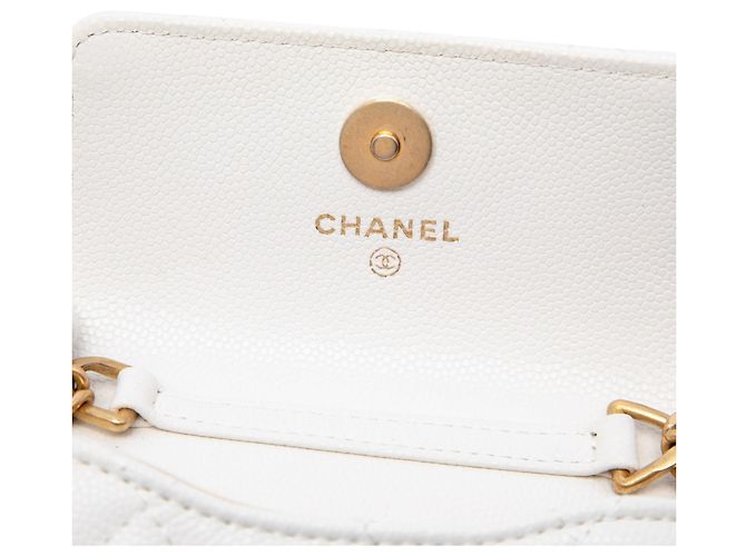 Borsa cintura a catena Chanel White Quilted Caviar Twist Your Buttons Flap Bianco - vista 5