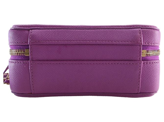 Chanel Vanity Case Piccolo CC Filigree in Pelle Caviar Viola Porpora - vista 3