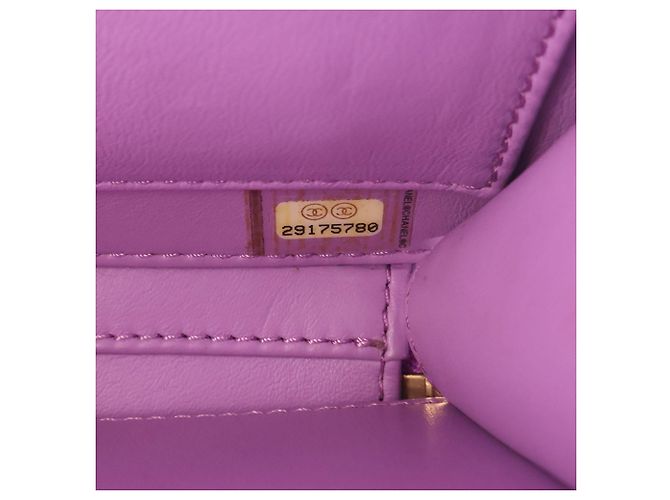 Chanel Vanity Case Piccolo CC Filigree in Pelle Caviar Viola Porpora - vista 6