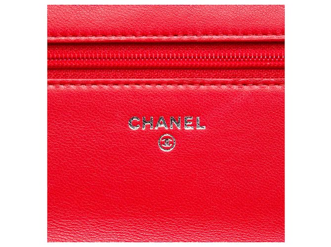 Chanel Red Quilted Lambskin Boy Wallet On Chain Rot - Ansicht 4
