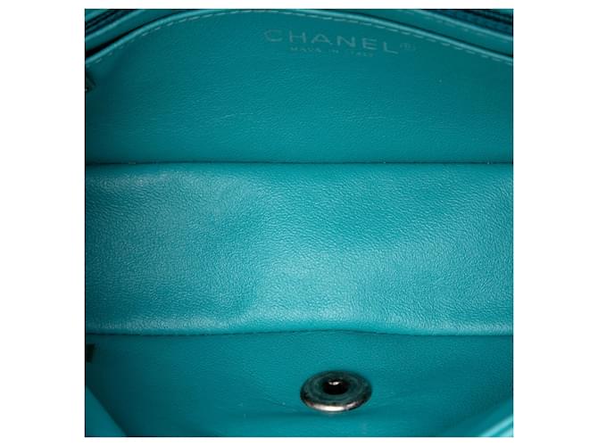 Chanel Blue Mini Rectangular Classic Tricolor Lambskin Single Flap - vista 4