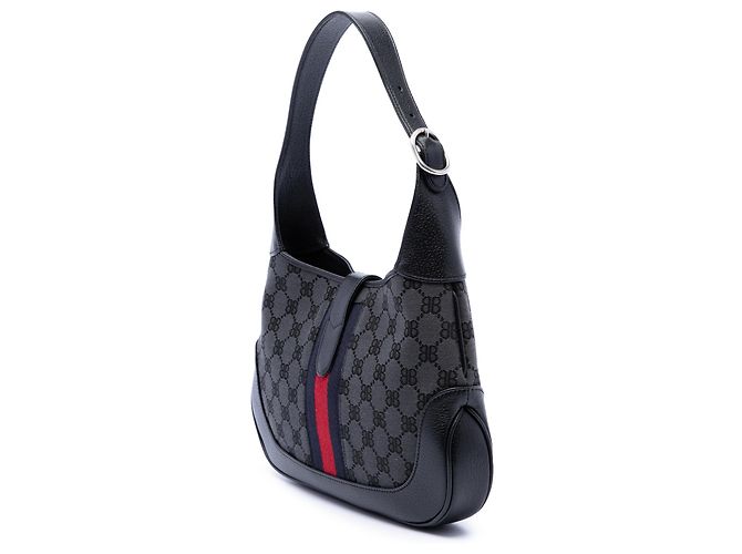 Balenciaga Black Gucci The Hacker Project Small BB Canvas Web Jackie 1961 Crossbody Nero - vista 2