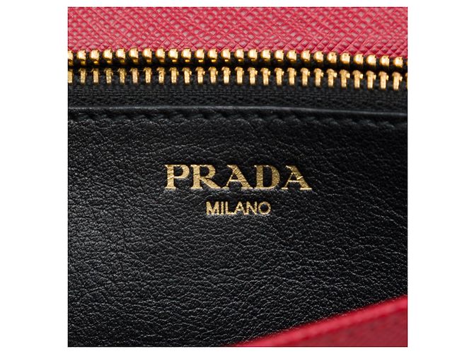 Cartera con cadena Prada Red Saffiano Lux con cierre de solapa Roja - vista 5