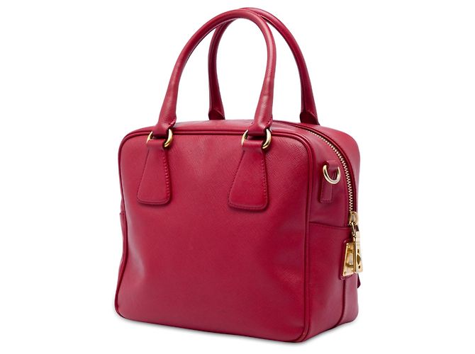 Borsa Prada Red Small Saffiano Square Bauletto Rosso - vista 2