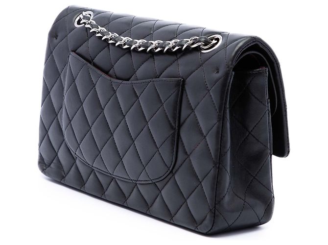 Chanel Black Medium Classic Lambskin Double Flap Nero - vista 2