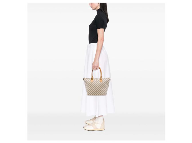 Louis Vuitton White Damier Azur Saleya MM Bianco - vista 6